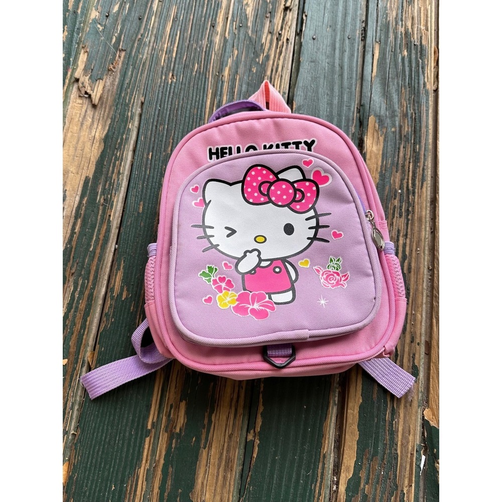 Hello Kitty Mini Backpack‎ Pink Purple Winking Kawaii Sanrio Small Bag A1175